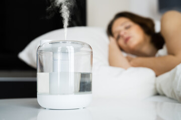 Home Air Humidifier Device In Bedroom