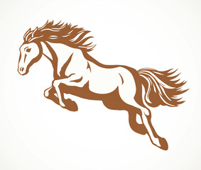 Galloping horse. Vector drawing icon