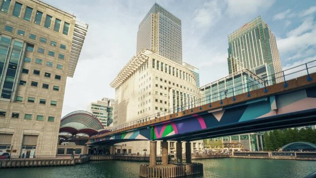 Modern buildings in London, Canary Wharf, UK