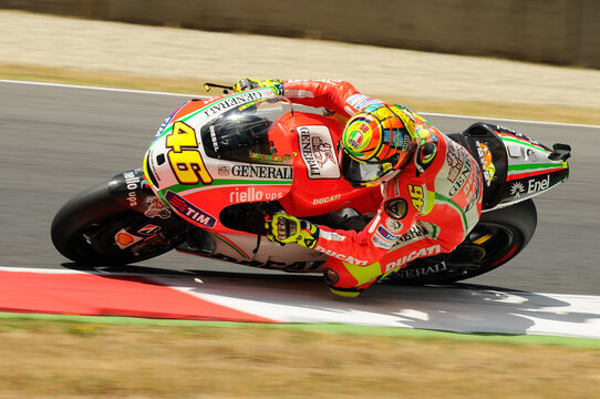 MUGELLO - ITALY, JULY 13 2012: Italian Ducati rider Valentino Rossi during 2012 TIM MotoGP GP of Italy.