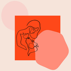 line art made of abstract geometric shapes