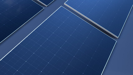 3d render of solar panels on an elegant background