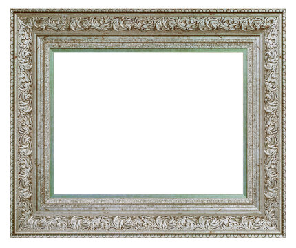 Old vintage square silver frame isolated on a white background