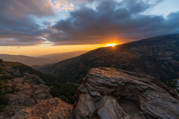 Mountainous landscape in Sierra Nevada in southern Spain