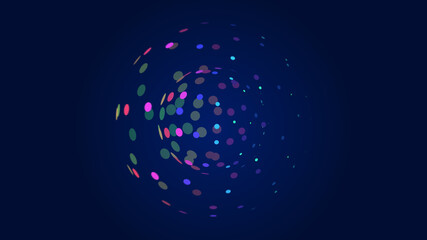 blue abstract particle nodes spinning colorful disco technology spots