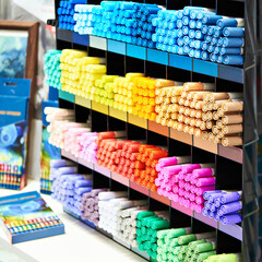 Colored markers on store