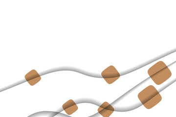Abstract background with colorful paper cut shapes. Design for poster, banner, card. White and brown abstract round illustration. 3D paper images with a subtle blend of bright colors. Copy space