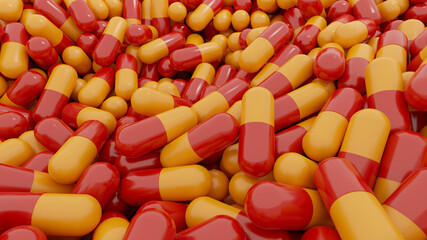 Low Angle Shot of Pills or Capsules Used for Medication