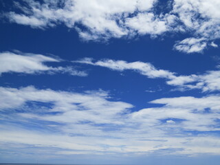 Naklejka na ściany i meble Aerial view of the sky with some clouds