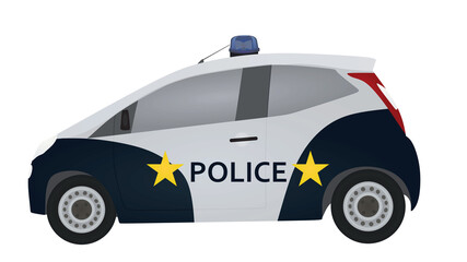 Small police car. vector illustration
