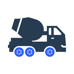 Cement mixer truck icon