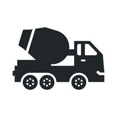 Cement mixer truck icon