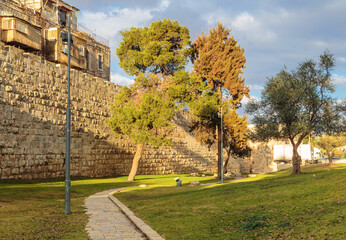 National park on HaTsanhanim street near the walls of the old city in Jerusalem