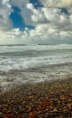 Rocky Shore and Cloudy Skies at Carlsbad Beach