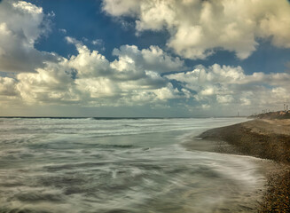 Cloudy Skies and Surf at Carlsbad Beach 