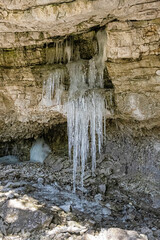 Big icicles on the rock, Poludnica, Low Tatras, Slovakia