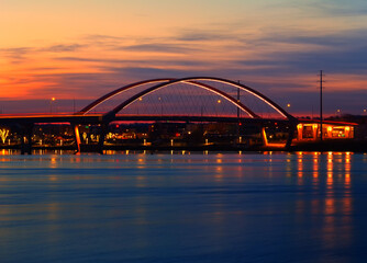 Hastings Bridge with Sunrise, Hastings, Minnesota