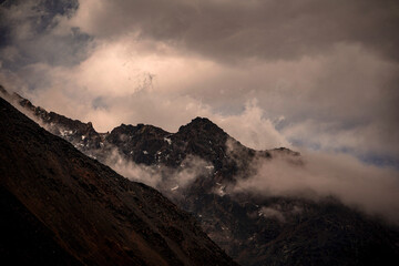 mountain landscape with storm