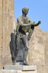 Bronze statue of Apollo in Pompeii, Italy