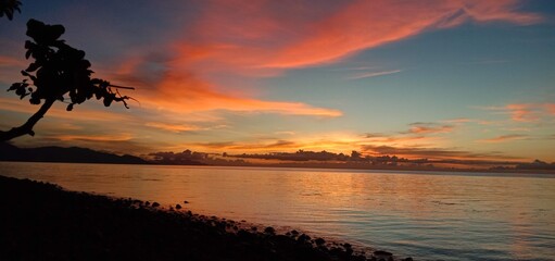 sunset over the sea