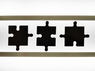 Puzzle pieces on the lightbox