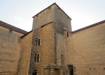 Medieval castle of Les Allymes, in the Ain, France