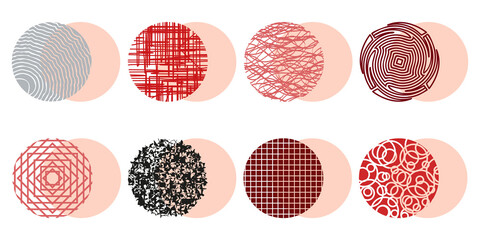 A set of vector elements for social networks. Isolated round abstract elements. Various color solutions.