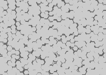 Abstract monochrome hexagonal pattern background. Geometric vector design
