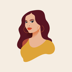 Beautiful fair-skinned woman. Flat vector illustration.