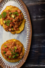 Patacones de Salmon patagonico