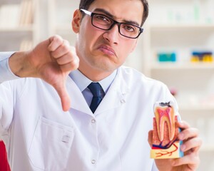 Young dentist working in the dentistry hospital