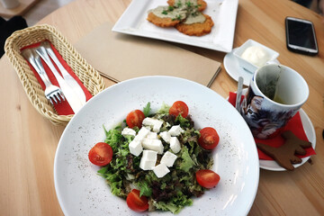 Fresh salad on the plate