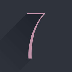 Number seven condensed serif logo.