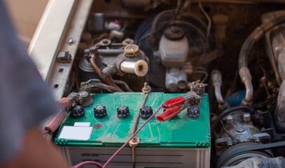 Charging old car batteries, maintenance for better use.