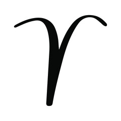 Vector illustration of Aries zodiac sign