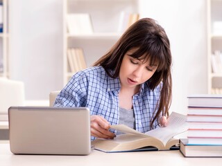 Young female student in educational concept