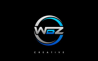 WBZ Letter Initial Logo Design Template Vector Illustration