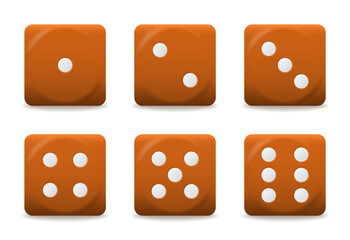 vector orange dices