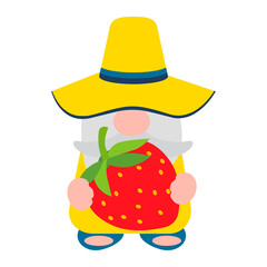Cute summer gnome, vector illustration art.