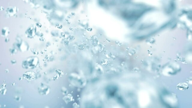 Water bubbles flying in super slow motion 4K