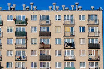 
apartment block against the sky in the afternoon
