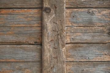 Old boards with rusty nails as a background texture. Copy, empty space for text