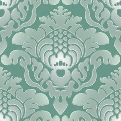 Abstract damask seamless pattern. Shabby vintage ornament and background in vector. Classic textured wallpaper or tiles 