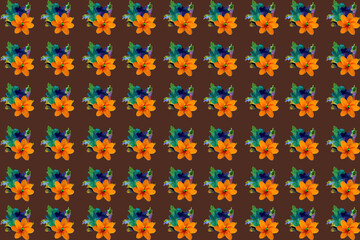 flower seamless pattern with stars