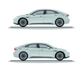Car vector template on white background. Business sedan isolated