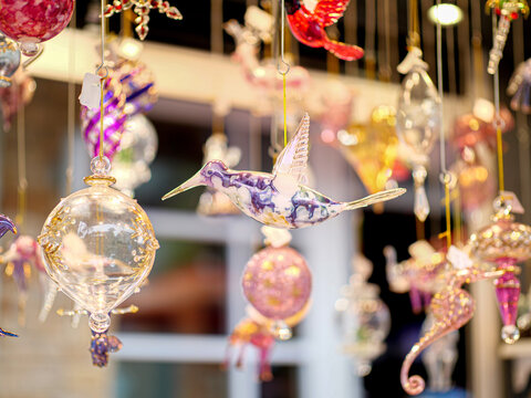 Glass Bird Christmas Ornament