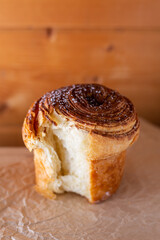 Chocolate hazelnut cruffin (croissant muffin)