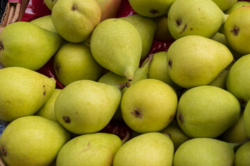 Little pears in a spanish food market