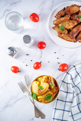 Roasted potato in a bowl