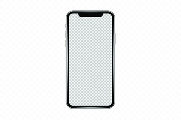 Realistic mobile phone mockup, template. Isolated stock vector